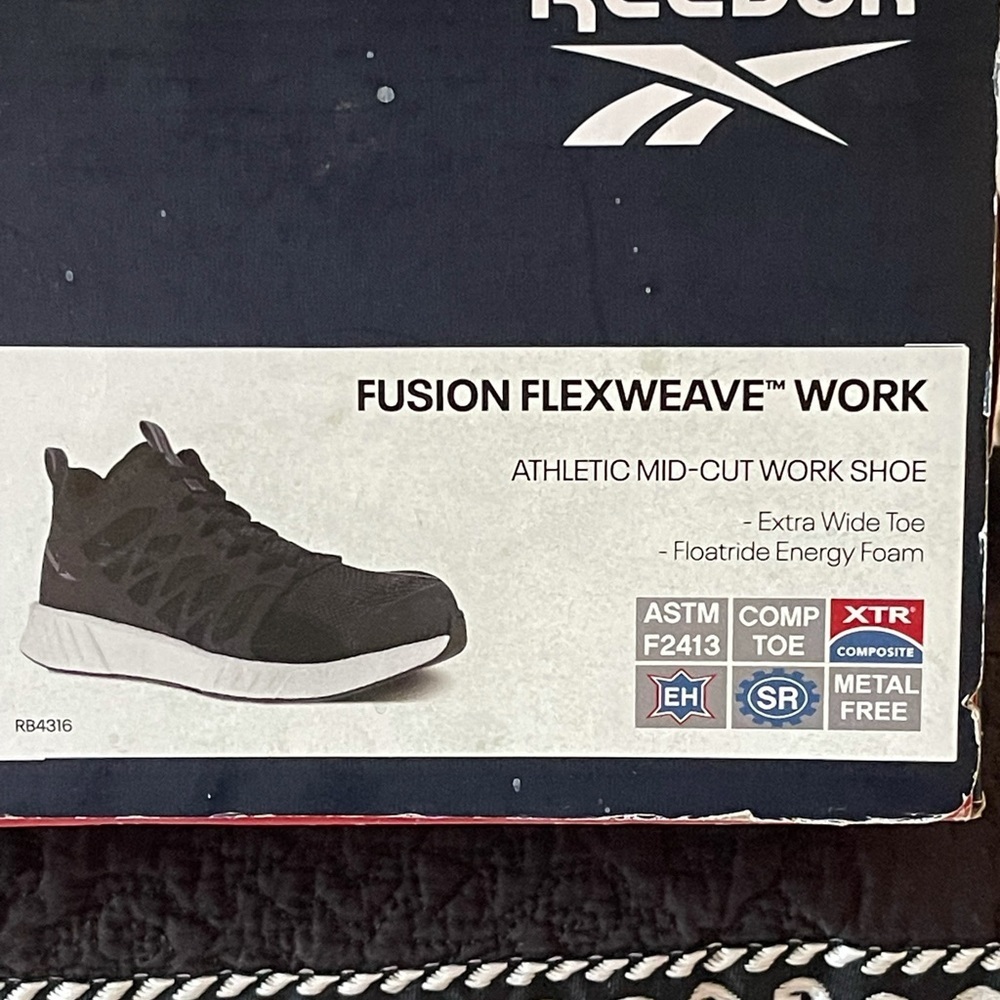 - Reebok work fusion‎ flex wave work compositive toe black/white shoes size… - Picture 8 of 13